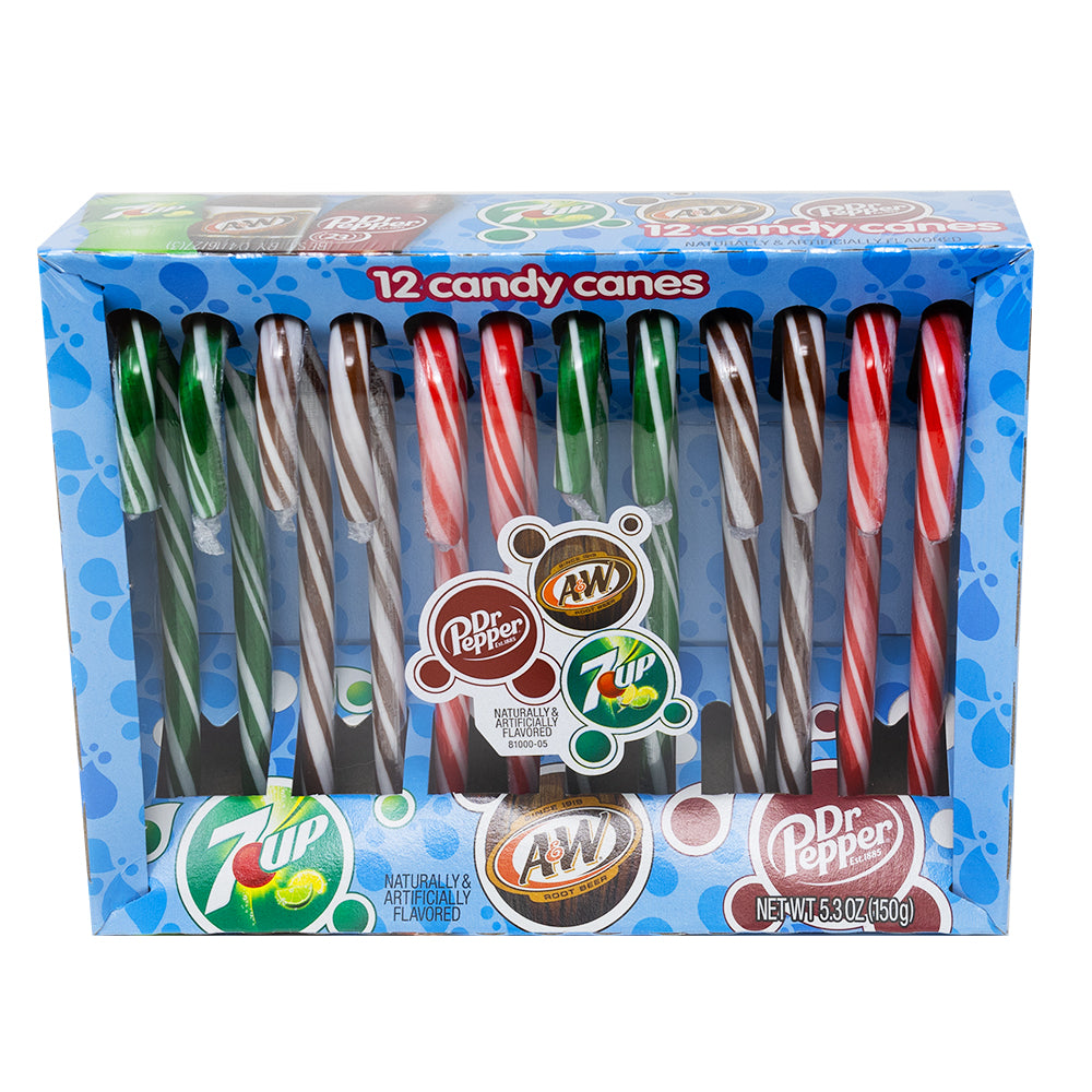 Soda Pop Candy Canes 12 Pieces - 12 Pack