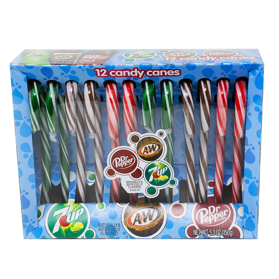 Soda Pop Candy Canes 12 Pieces - 12 Pack