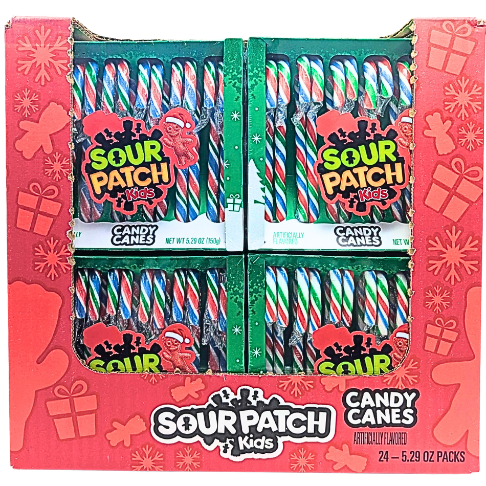 Sour Patch Kids Candy Canes 12 Pieces - 24 Pack
