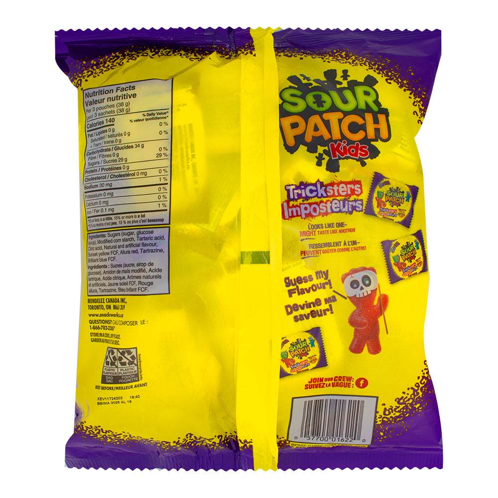 Maynards Sour Patch Kids Tricksters Fun Treats 24ct - 1 Bag  Nutrition Facts Ingredients