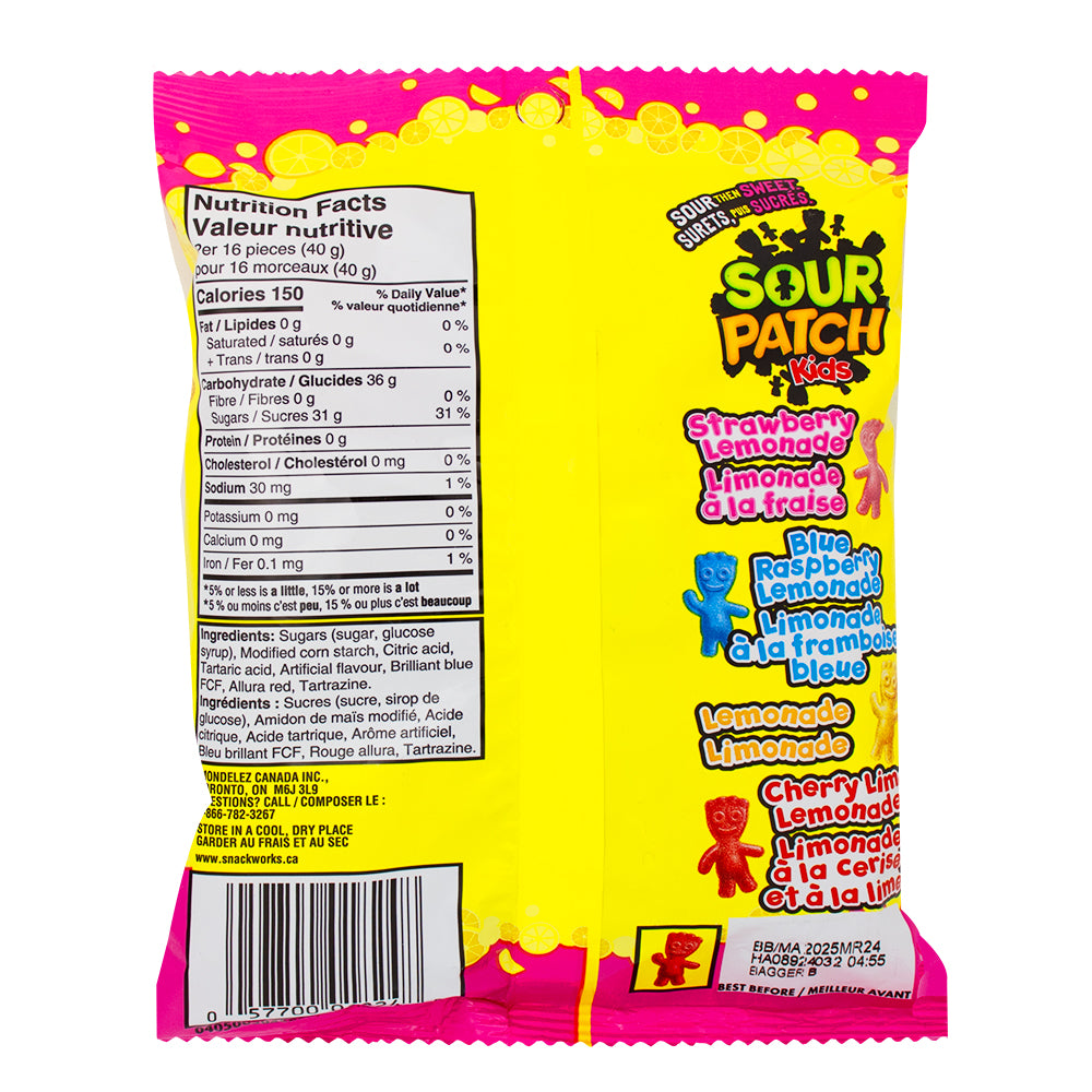 Sour Patch Kids Lemonade 5.29oz - 12 Pack   Nutrition Facts Ingredients