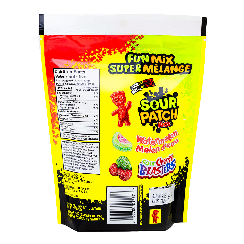 Sour Patch Kids Fun Mix 315g - 12 Pack   Nutrition Facts Ingredients
