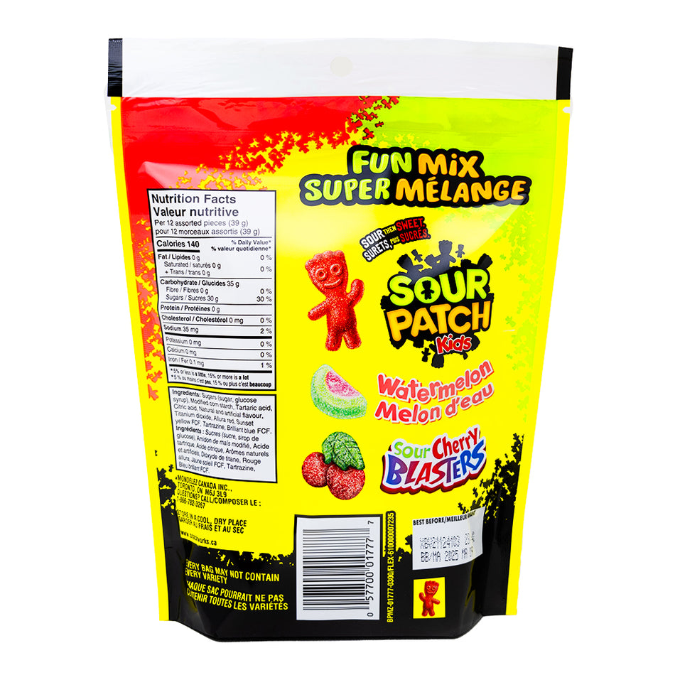 Sour Patch Kids Fun Mix 315g - 12 Pack   Nutrition Facts Ingredients
