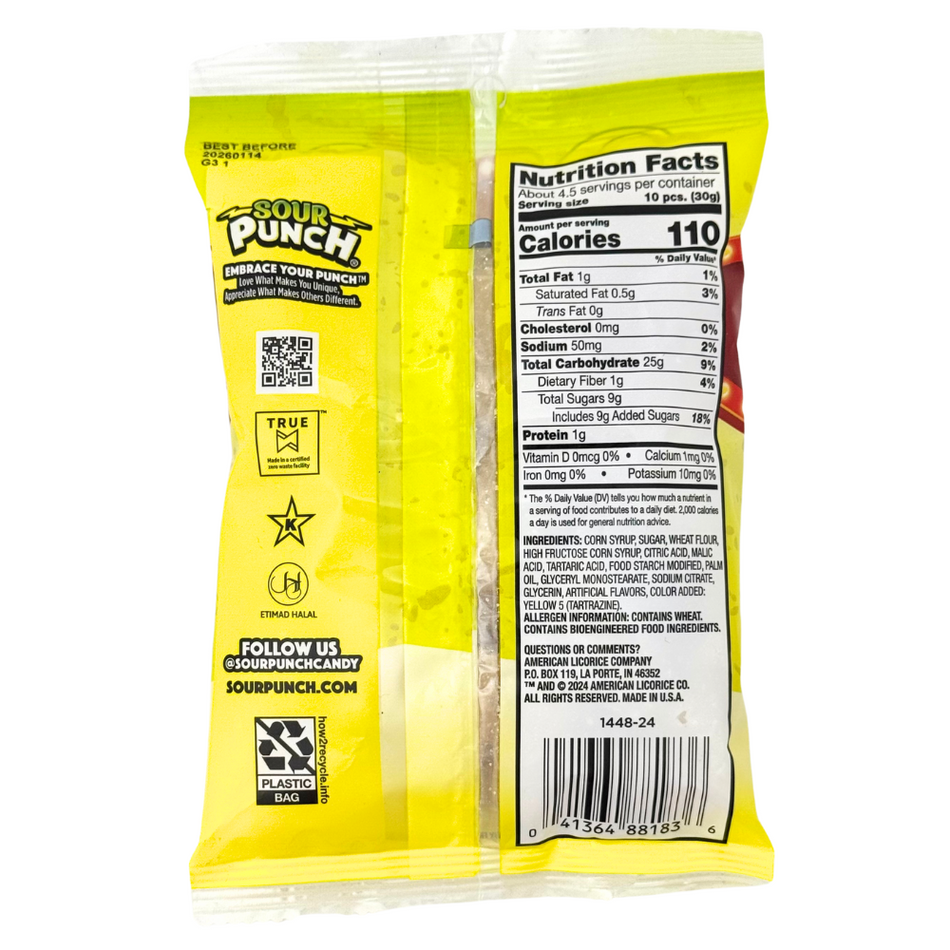 Sour Punch Bites Banana Roulette 5oz - 12 Pack