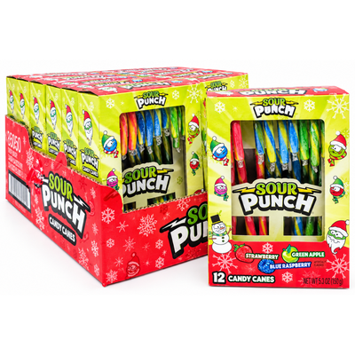 Sour Punch Candy Canes 12ct 5.3oz - 12 Pack