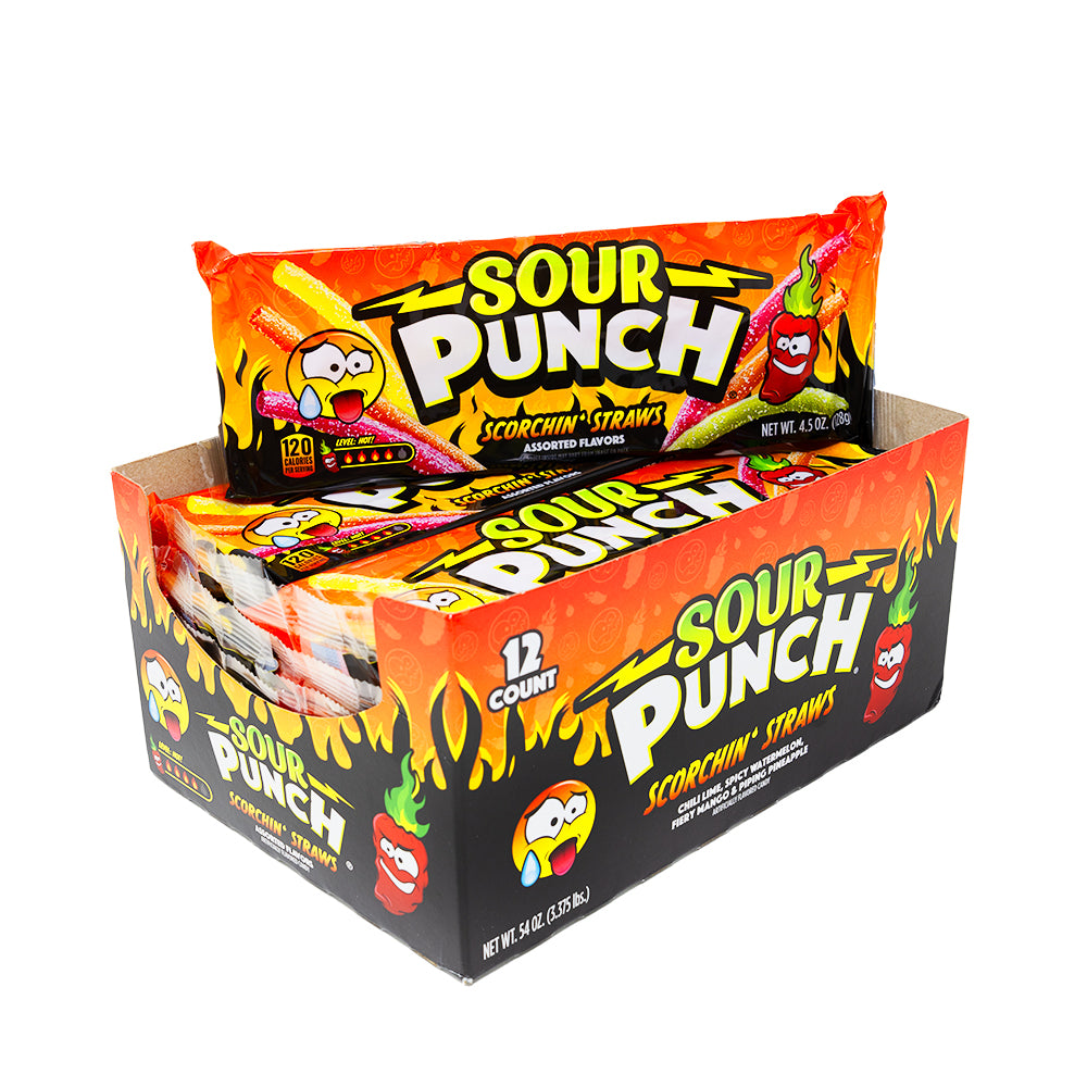 Sour Punch Scorching Straws - 4.5oz - 12 Pack