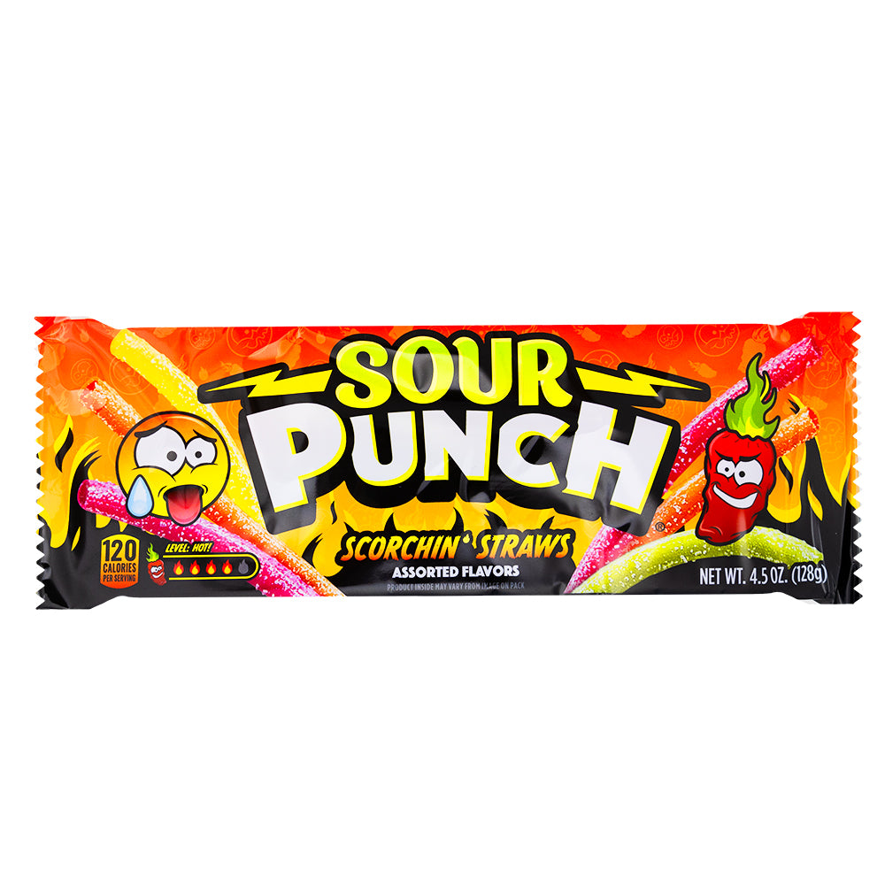 Sour Punch Scorching Straws - 4.5oz - 12 Pack