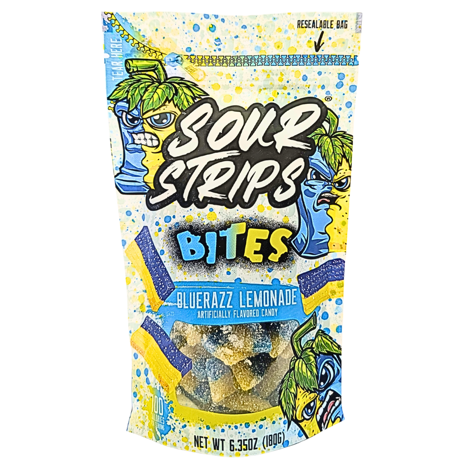 Sour Strips Bites Bluerazz Lemonade 180g - 10 Pack