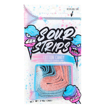 Sour Strips Cotton Candy 96g - 12 Pack