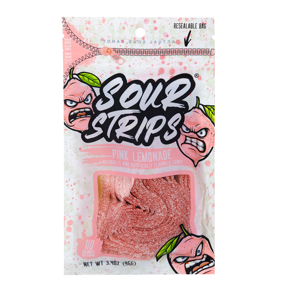 Sour Strips Pink Lemonade 96g - 12 Pack