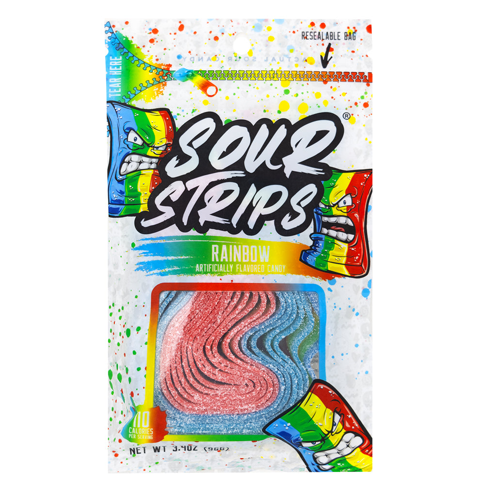 Sour Strips Rainbow 96g - 12 Pack