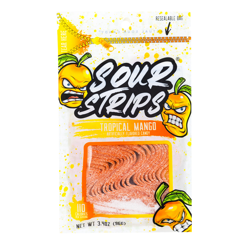 Sour Strips Tropical Mango 96g - 12 Pack