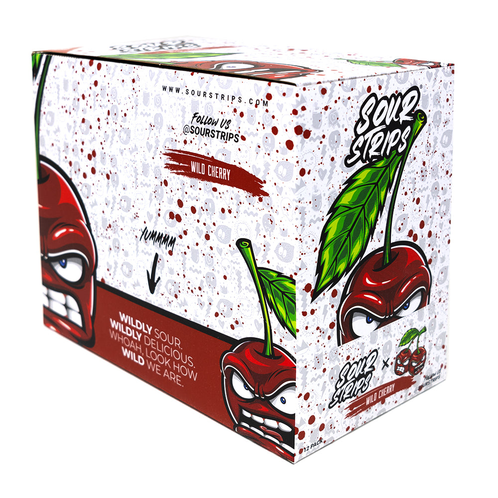 Sour Strips Wild Cherry 96g - 12 Pack