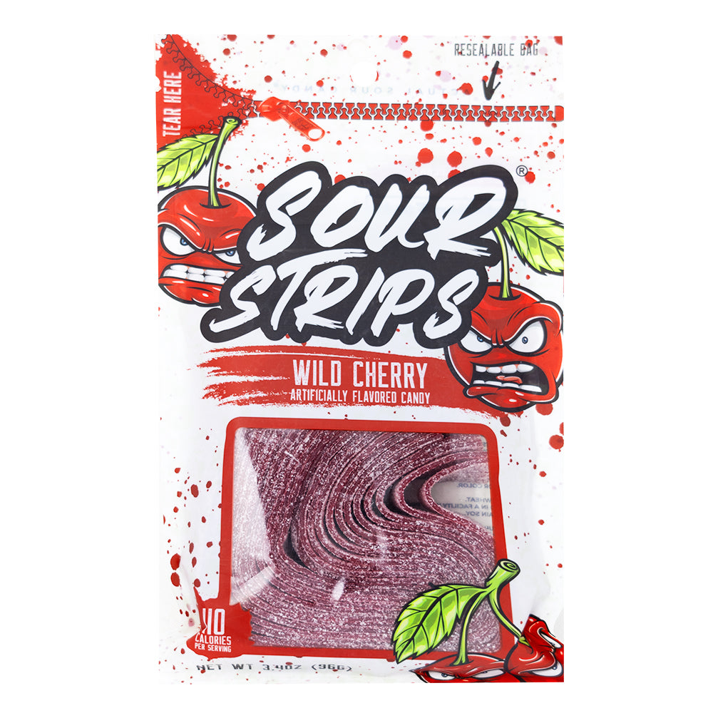 Sour Strips Wild Cherry 96g - 12 Pack