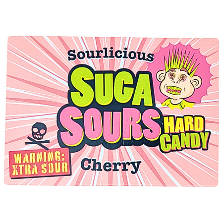 Sourlicious Suga Sours Cherry Hard Candy Theatre Box 100g - 12 Pack