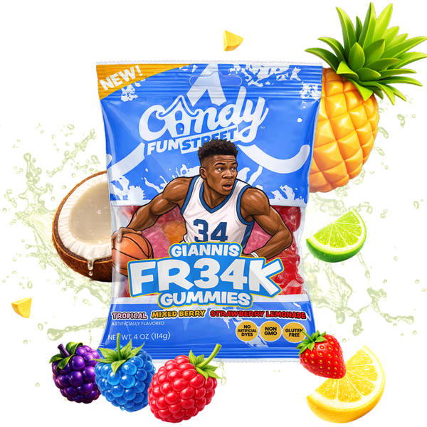 Candy Fun Street Giannis FR34K Gummies 4oz - 12 Pack