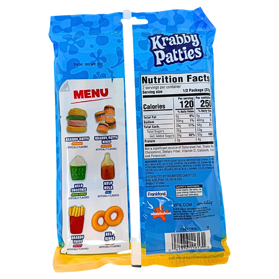 Spongebob Krabby Patties Combo Meal 2.6oz - 12 Pack