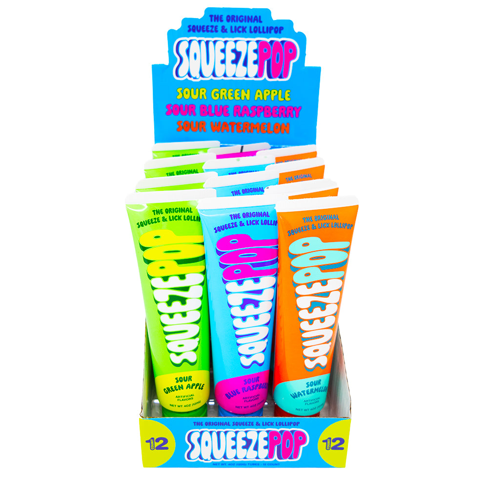 Squeeze Pop Assorted Flavours 4oz - 12 Pack