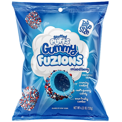 Stuffed Puffs Gummy Fuzions Mixed Berry 120g - 8 Pack