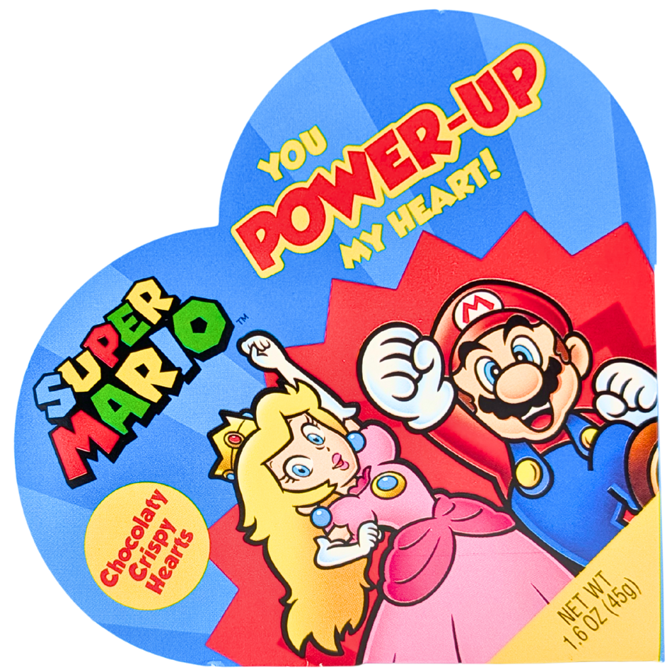 Super Mario Chocolaty Crispy Hearts 45g - 24 Pack