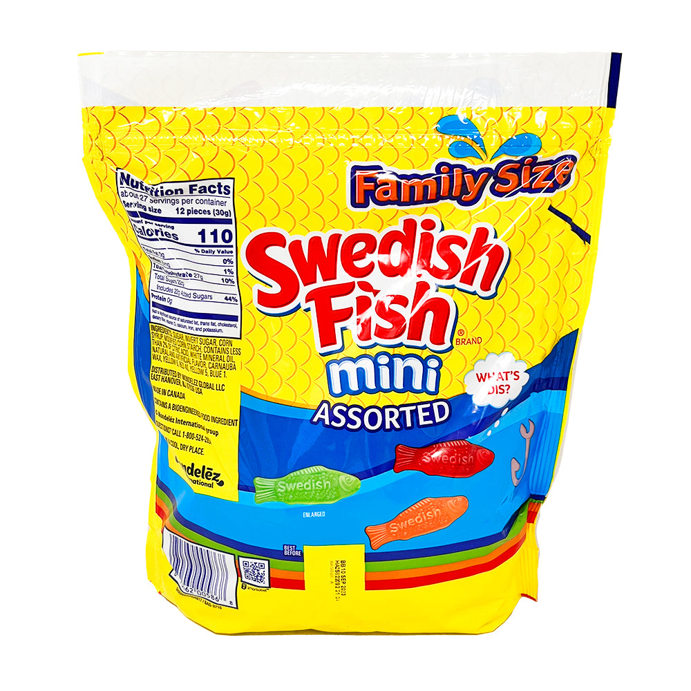 Swedish Fish Mini Assorted Family Size - 1lb **BB 2023/Sep/10** Nutrition Facts Ingredients