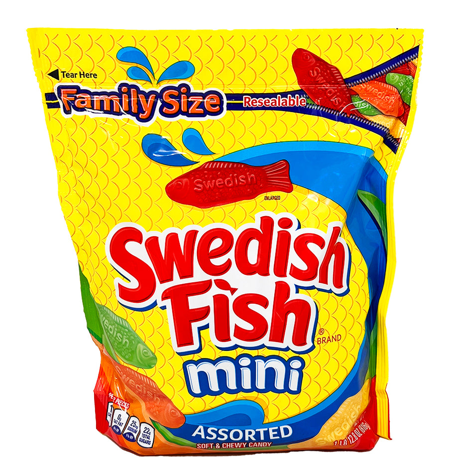 Swedish Fish Mini Assorted Family Size - 1lb **BB 2023/Sep/10**