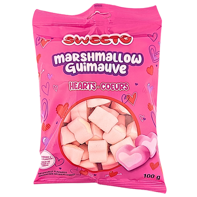 Sweeto Marshmallow Hearts 100g - 24 pack