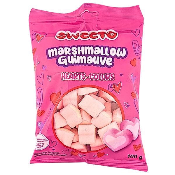 Sweeto Marshmallow Hearts 100g - 24 pack