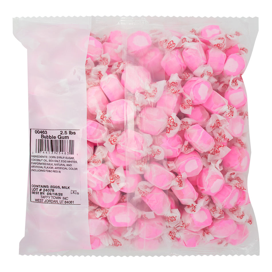 Salt Water Taffy Bubble Gum 2.5lb - 1 bag  Nutrition Facts Ingredients