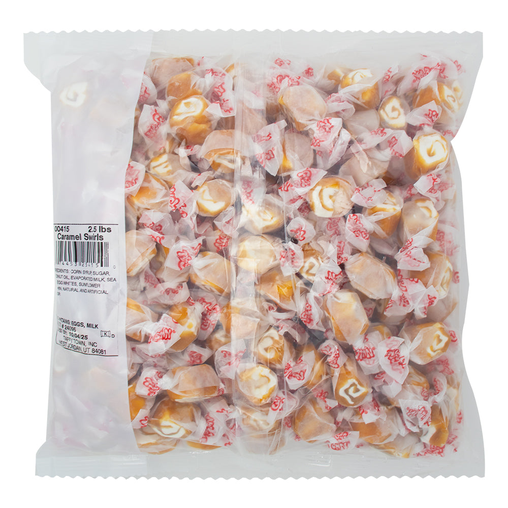 Salt Water Taffy Caramel Swirls 2.5lbs - 1 Bag  Nutrition Facts Ingredients