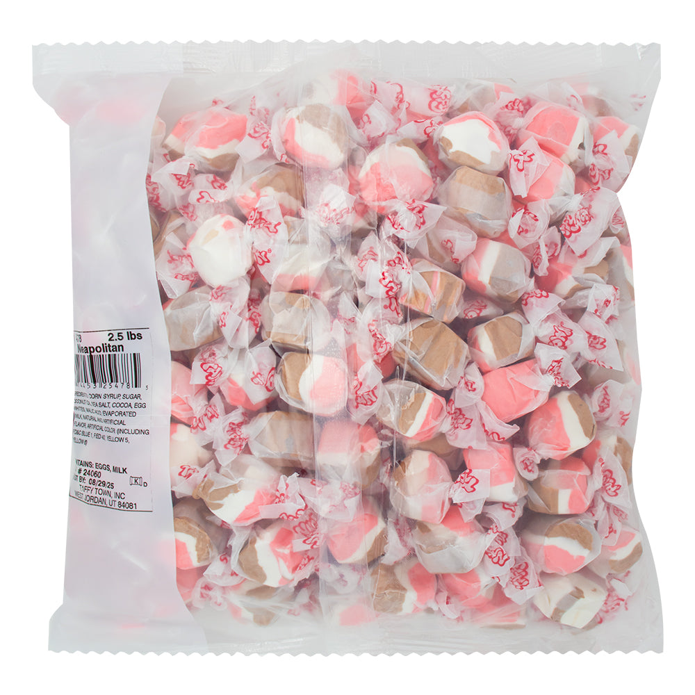 Salt Water Taffy Neapolitan 2.5 lbs. - 1 Bag  Nutrition Facts Ingredients