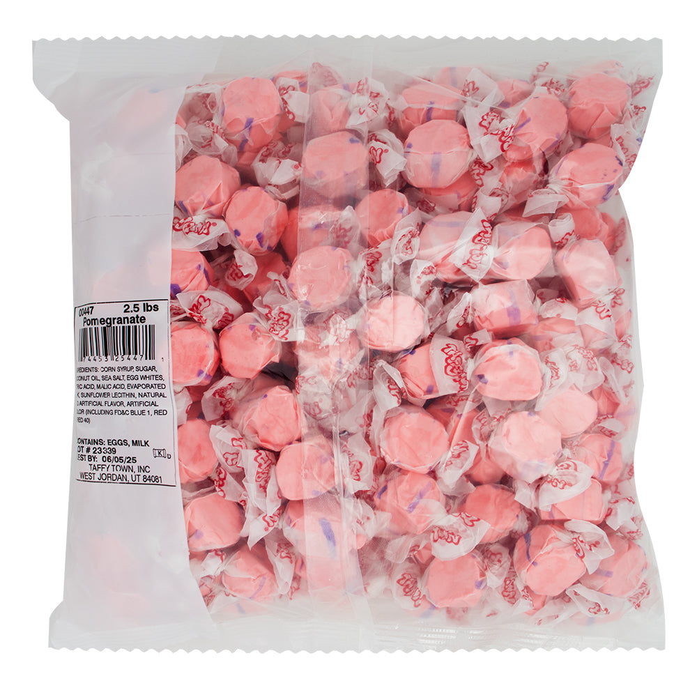 Salt Water Taffy Pomegranate 2.5lbs - 1 Bag   Nutrition Facts Ingredients