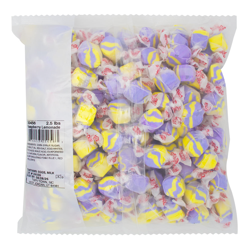 Salt Water Taffy Raspberry Lemonade 2.5lb - 1 bag   Nutrition Facts Ingredients