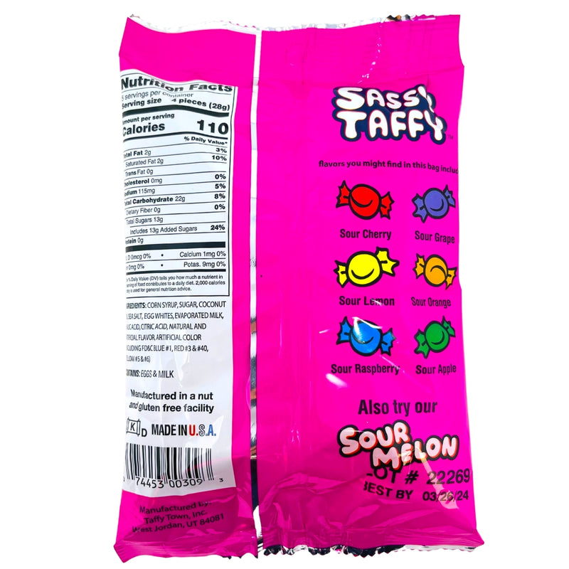Taffy Town Sassy Taffy 4.5oz - 12 Pack Nutrient facts Ingredients