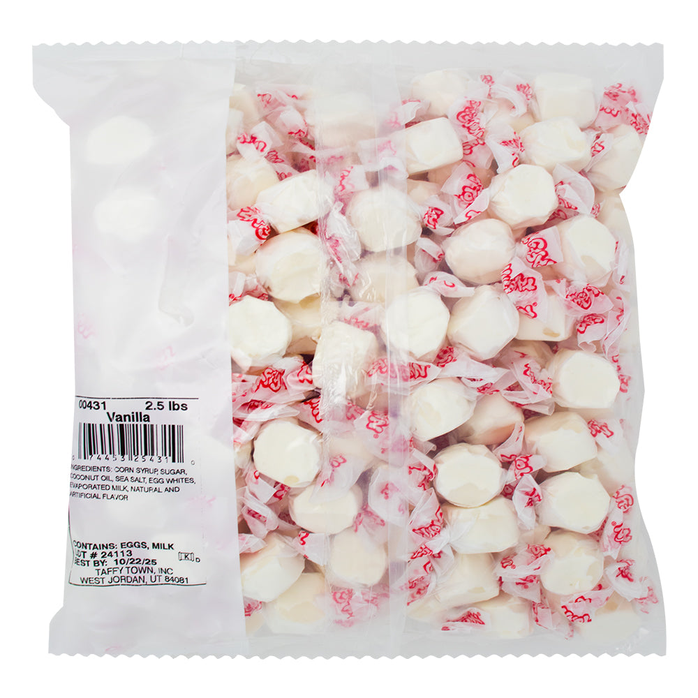 Salt Water Taffy Vanilla 2.5 lbs - 1 Bag   Nutrition Facts Ingredients