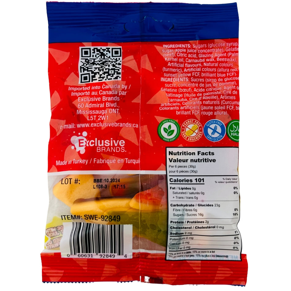 Tajubo Gummy Pizza 80g - 12 Pack Nutrition Facts Ingredients