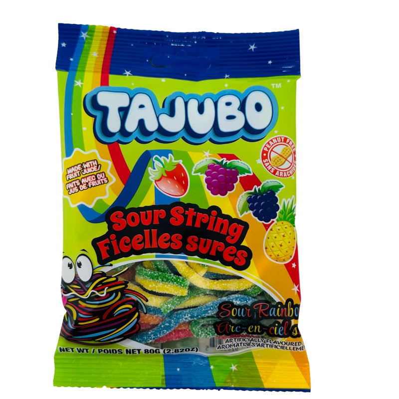 Tajubo Sour String Rainbow 80g - 12 Pack