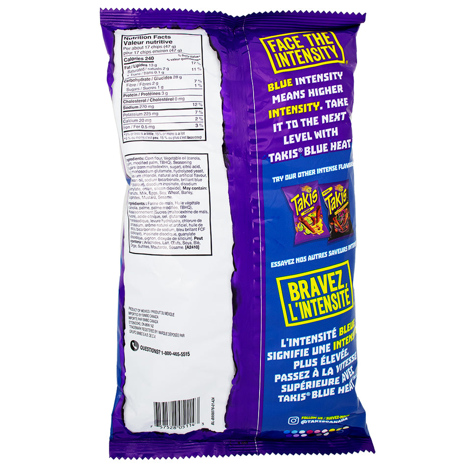 Takis Blue Flame Limited Edition 260g - 14 Pack  Nutrition Facts Ingredients