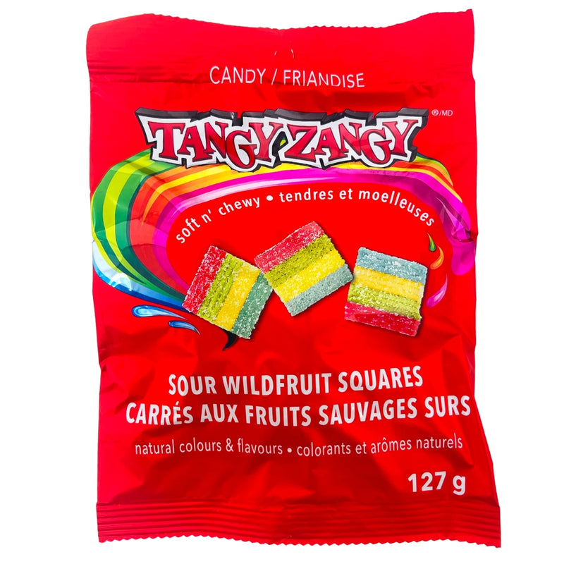 Tangy Zangy Sour Wild Fruit Squares 127g - 24 Pack