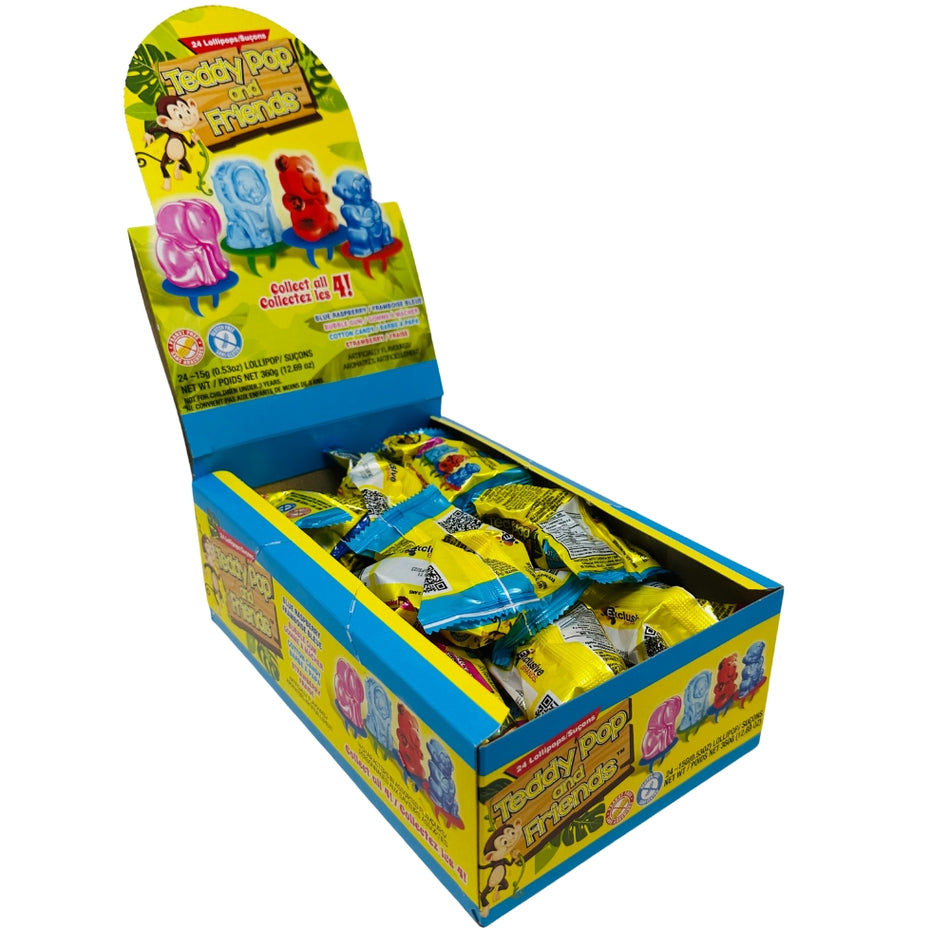 Teddy Pop & Friends 15g - 24 Pack - Lollipops - Candy Store - Nostalgic Candy