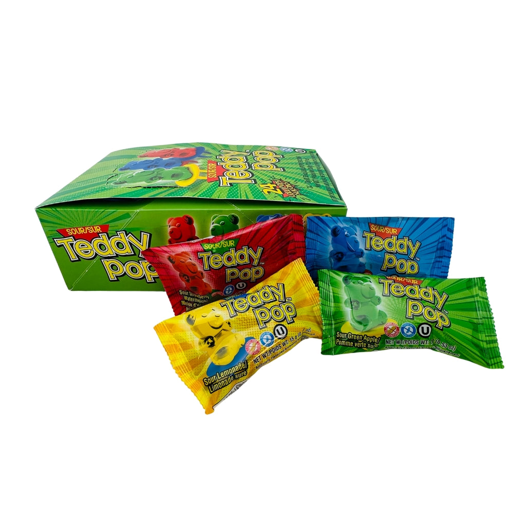 Teddy Pop Sour - 24 Pack | iWholesaleCandy – iWholesaleCandy.ca