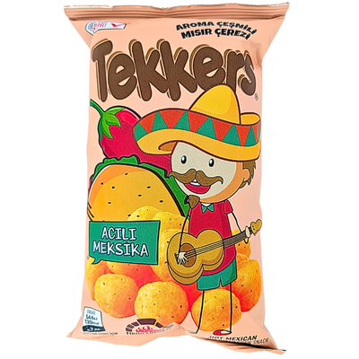 Tekkers Hot Mexican Corn Puffs 35g (Turkey) - 50 Pack
