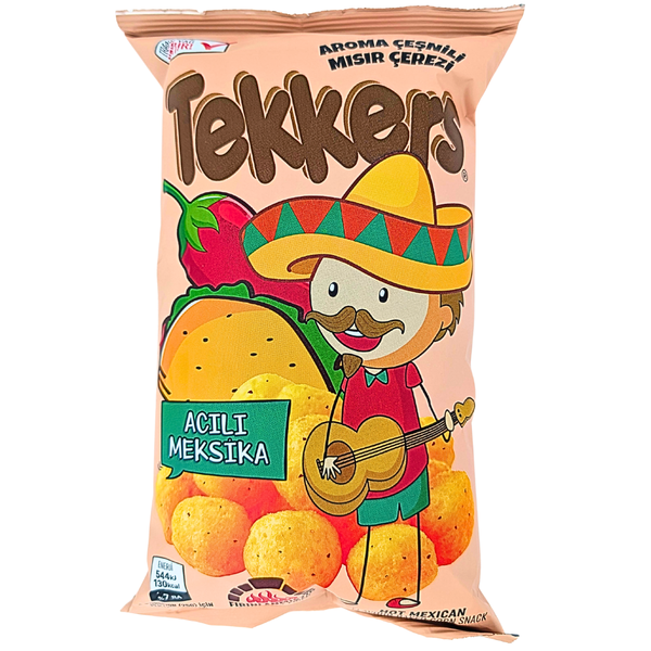 Tekkers Hot Mexican Corn Puffs 35g (Turkey) - 50 Pack