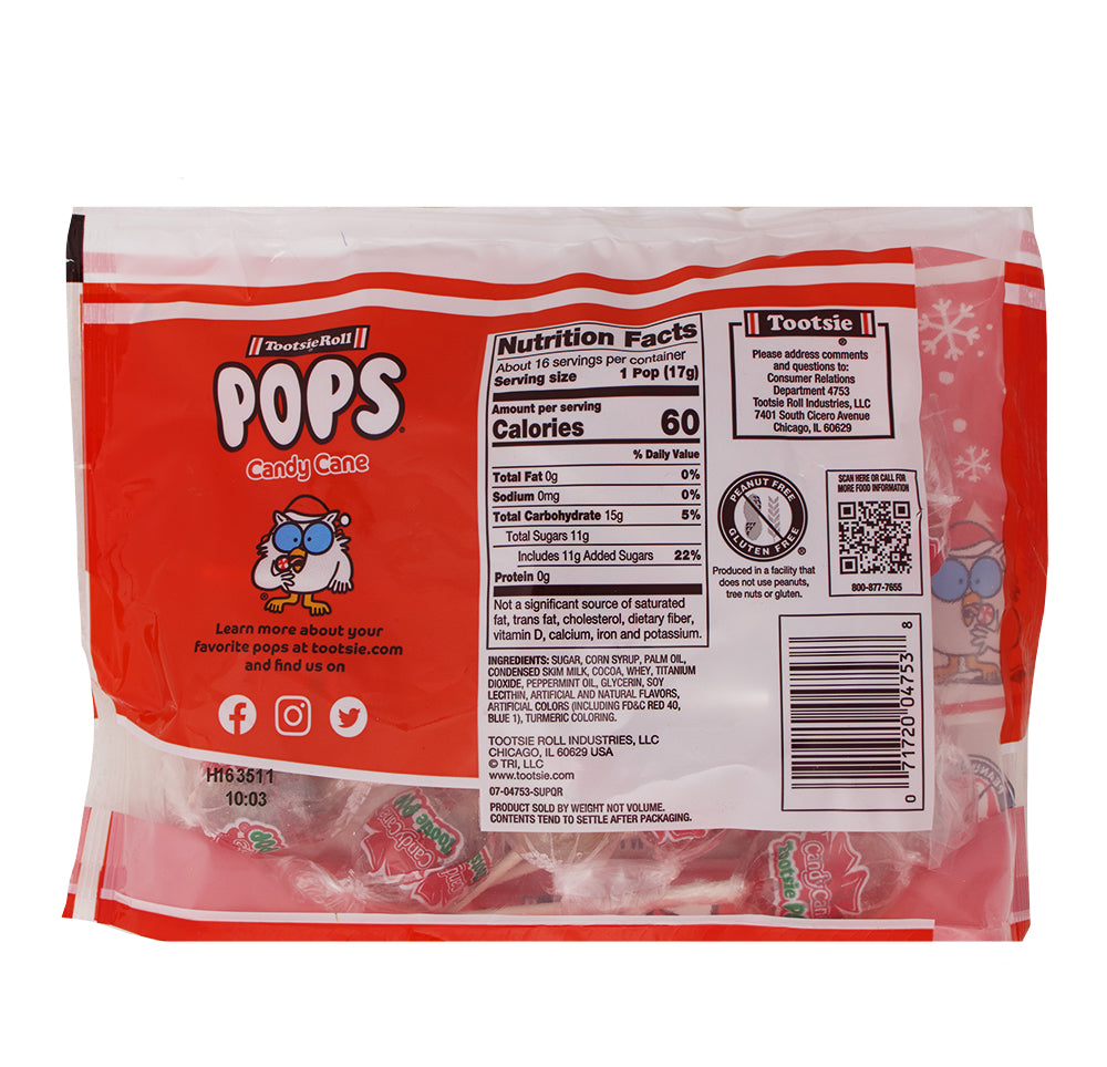 Tootsie Pops Candy Cane Peppermint 9.6oz - 21 Pack | Iwholesalecandy ...