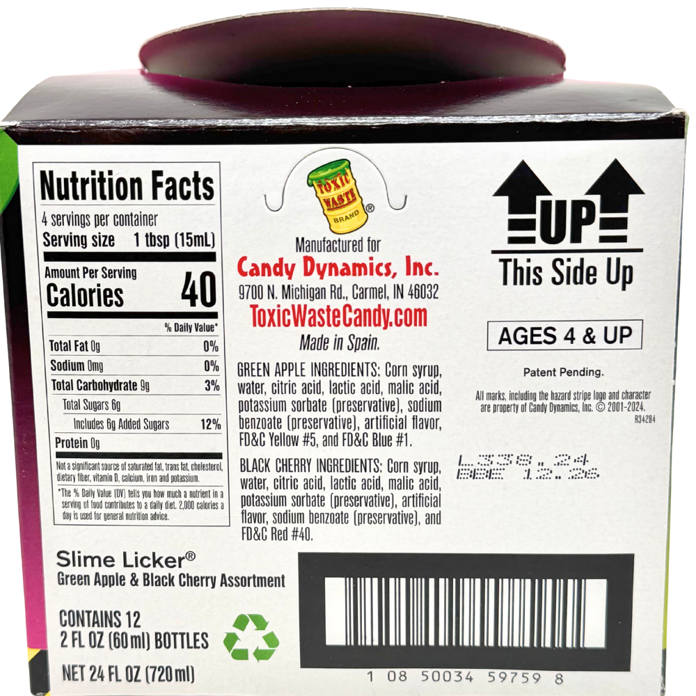 Toxic Waste Slime Licker Sour Liquid Candy 2.0 2oz - 12 Pack