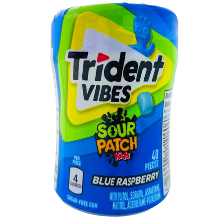 Trident Vibes Sour Patch Kids Blue Raspberry Gum - 6 Pack