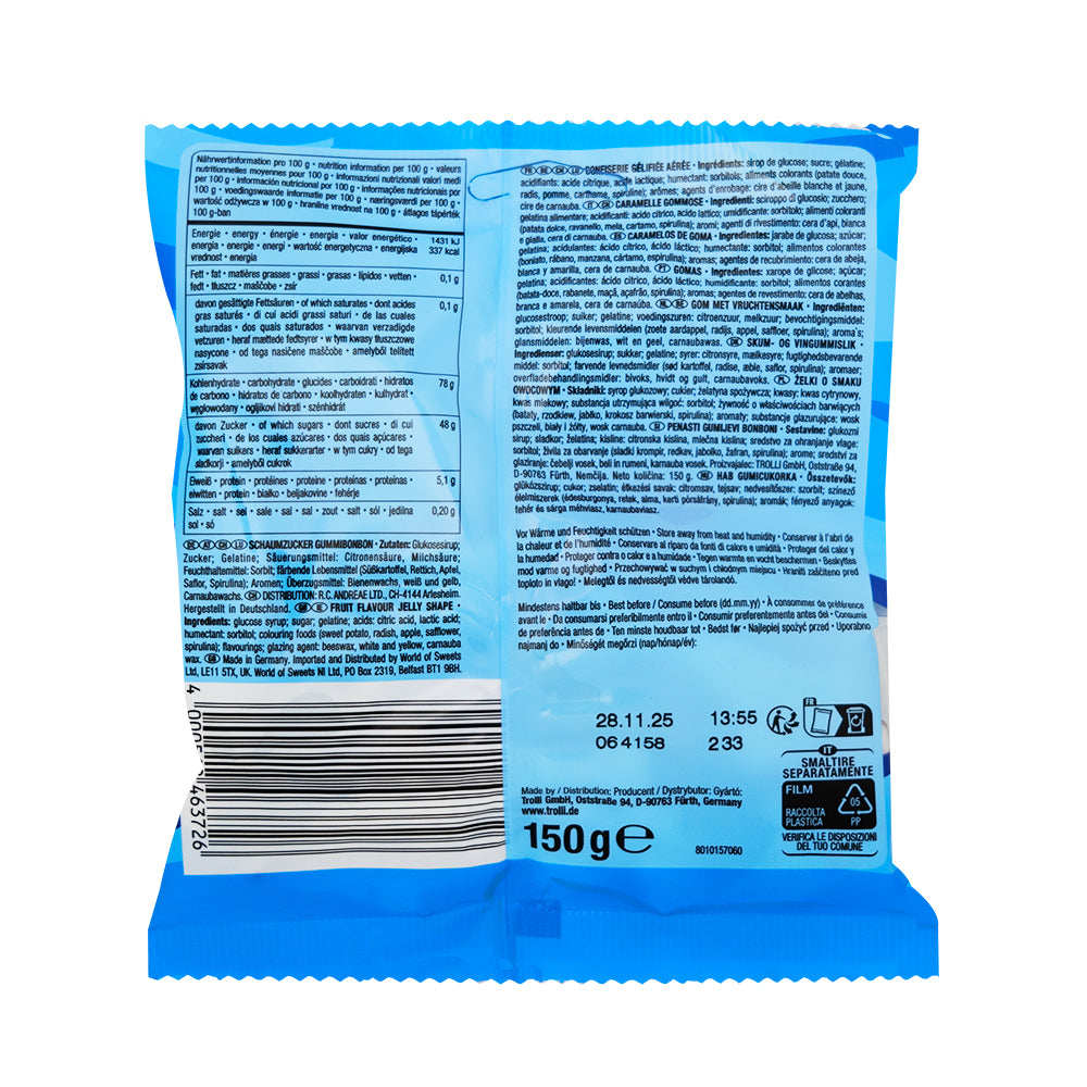 Trolli Haifische (Germany) 150g - 24 Pack  Nutrition Facts Ingredients
