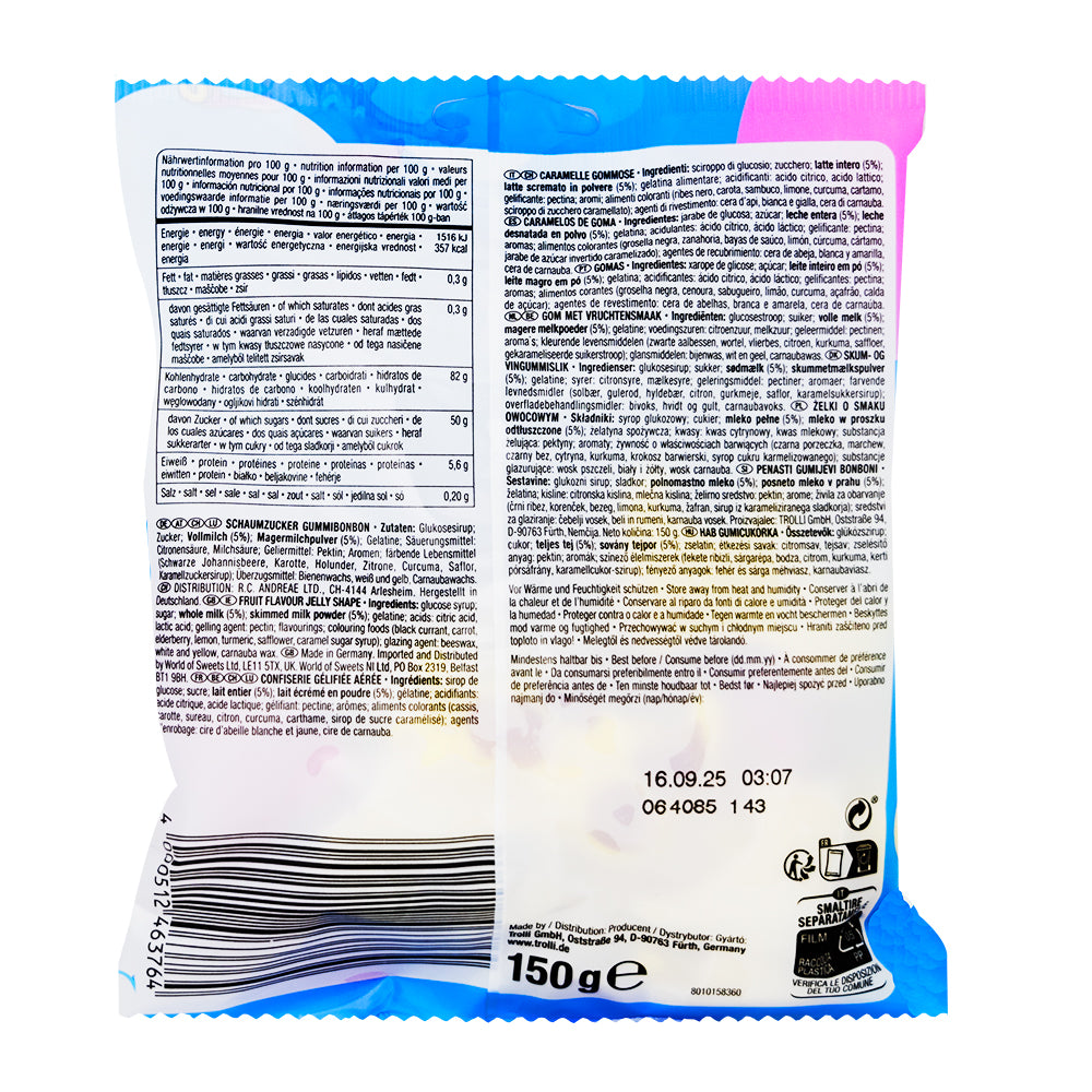 Trolli Milch Kuu (Germany) 150g - 18 Pack  Nutrition Facts Ingredients
