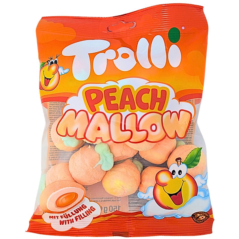 Trolli Peach Mallow Filled Marshmallow 150g (Germany) - 8 Pack