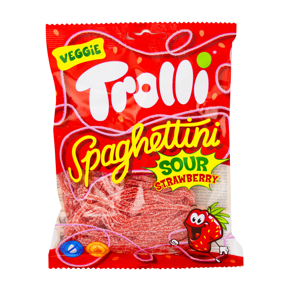 Trolli Vegan Spaghettini Sour Strawberry (Germany) 100g - 30 Pack